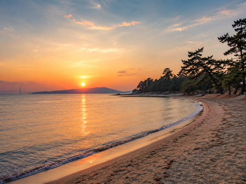 林崎松江海岸の夕景